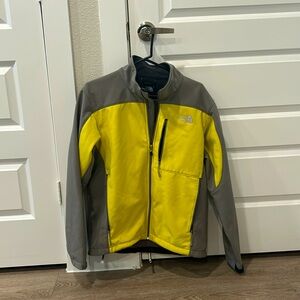 The North Face Two Toned Dark Grey/Neon Yellow Durable Full Zip Jacket M